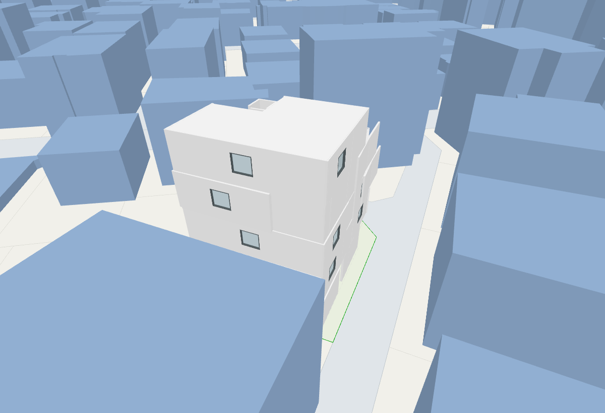 ArchiBench가 원라인 도면에서 벽체 두께를 복원해 만든 3D 모델